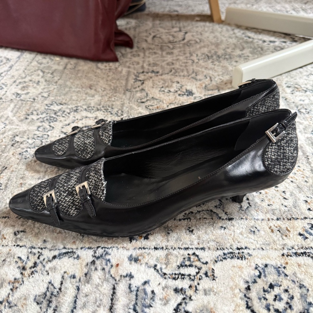 Prada Tweed Buckle Kitten Heels - Picture 6 of 6